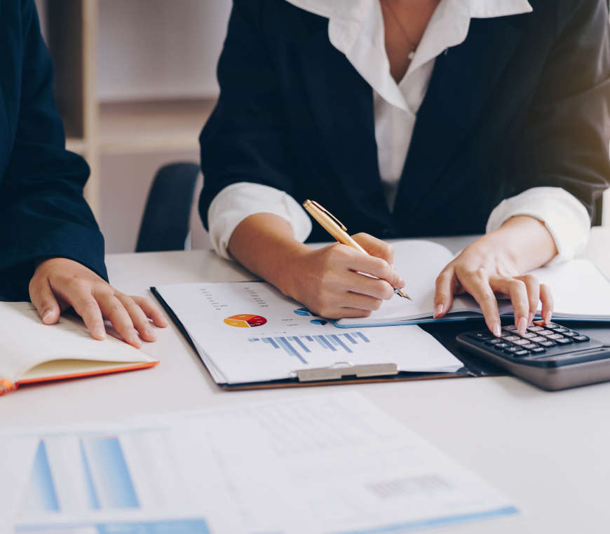 Professionals analyzing financial charts